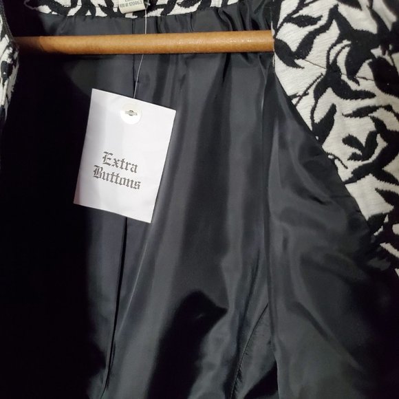 NWOT Appleseed's Balck & White Scoop Neck Jacket Blazer, 14 - Picture 6 of 7